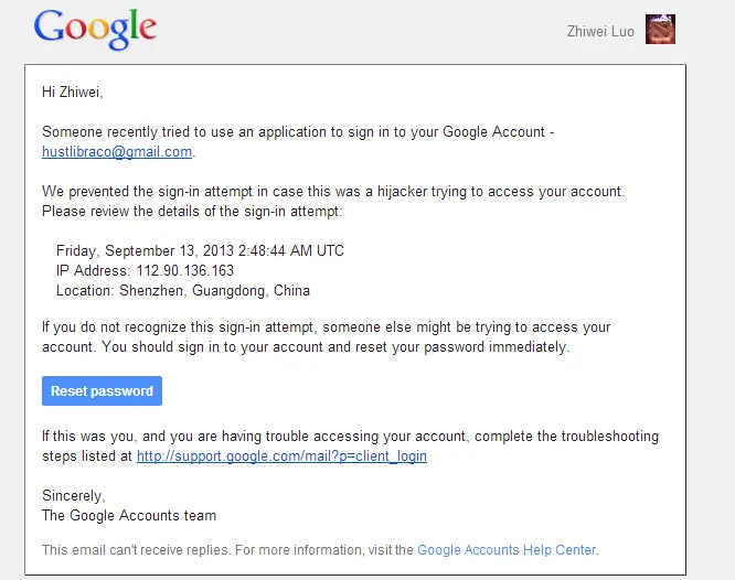 Gmail账户安全冰山一角